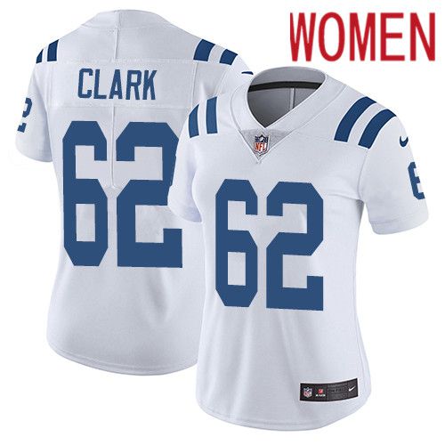 Women Indianapolis Colts 62 LeRaven Clark Nike White Vapor Limited NFL Jersey